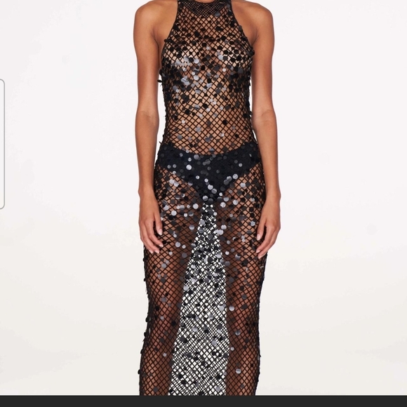 Rat & Boa Black Sequin Maxi Dress - Picture 3 of 4